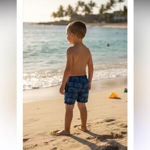 NWT- Janie and Jack Scenic Sunnies Swim Trunks